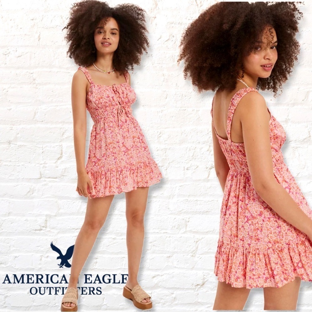 American Eagle Outfitters Pink Floral Mini Dress